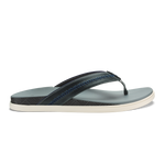 Pale grey and dark navy flip-flop sandal with textured sole and toe post strap.